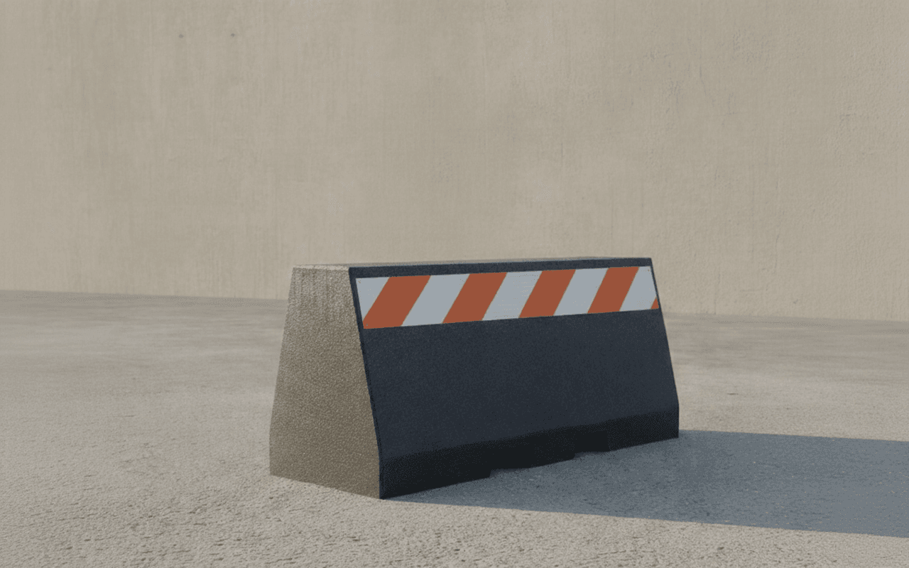 Barieră Colorado cu semnalistică pentru siguranță rutieră în infrastructură urbană