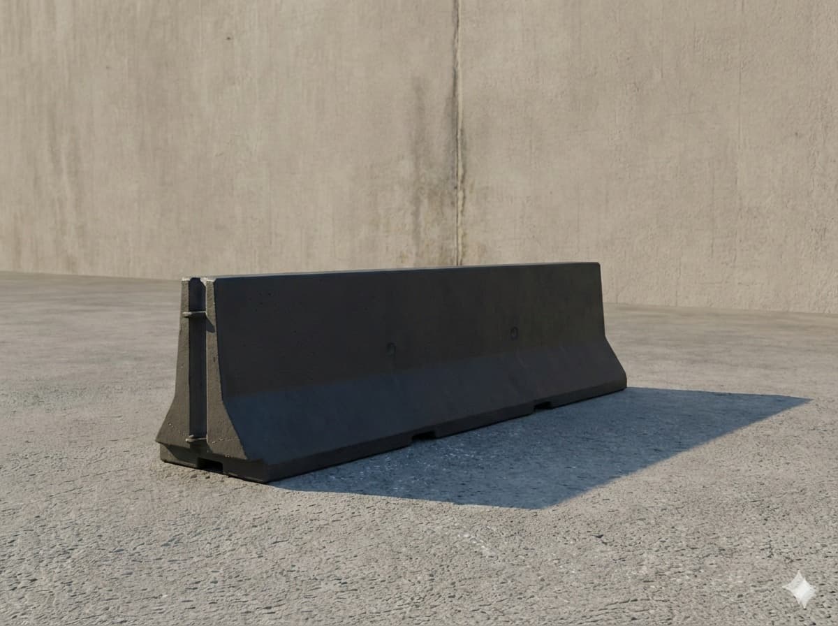 Barieră New Jersey 200 cm din cauciuc reciclat pentru delimitare și siguranță rutieră