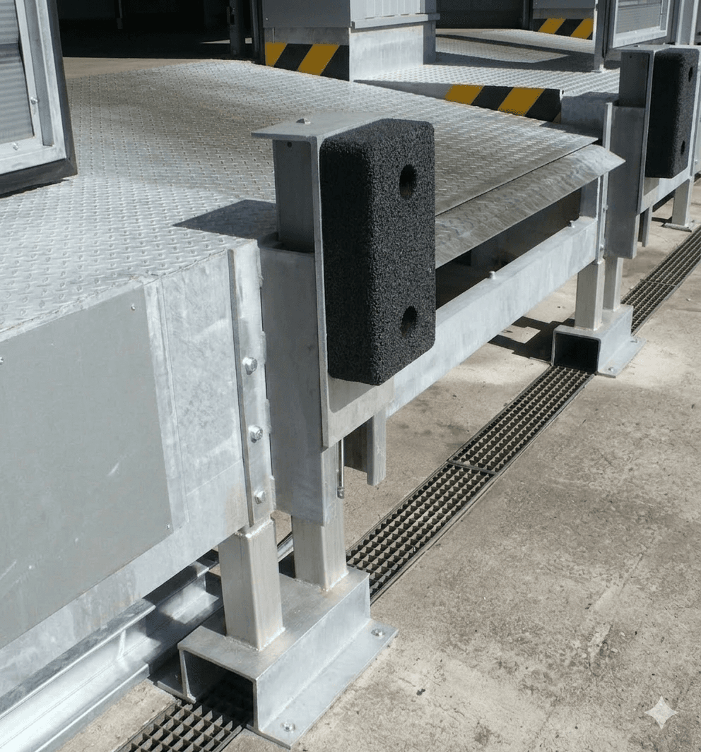 Protecție margine rampă din cauciuc reciclat pentru siguranță industrială