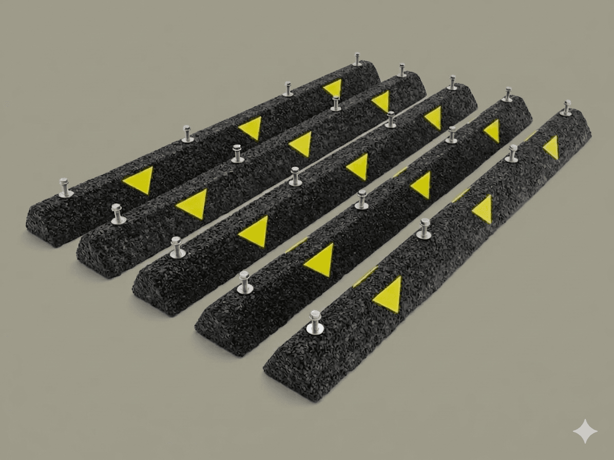 Opritor pentru parcare din cauciuc reciclat pentru organizare și siguranță rutieră cu dimensiune de 180 cm